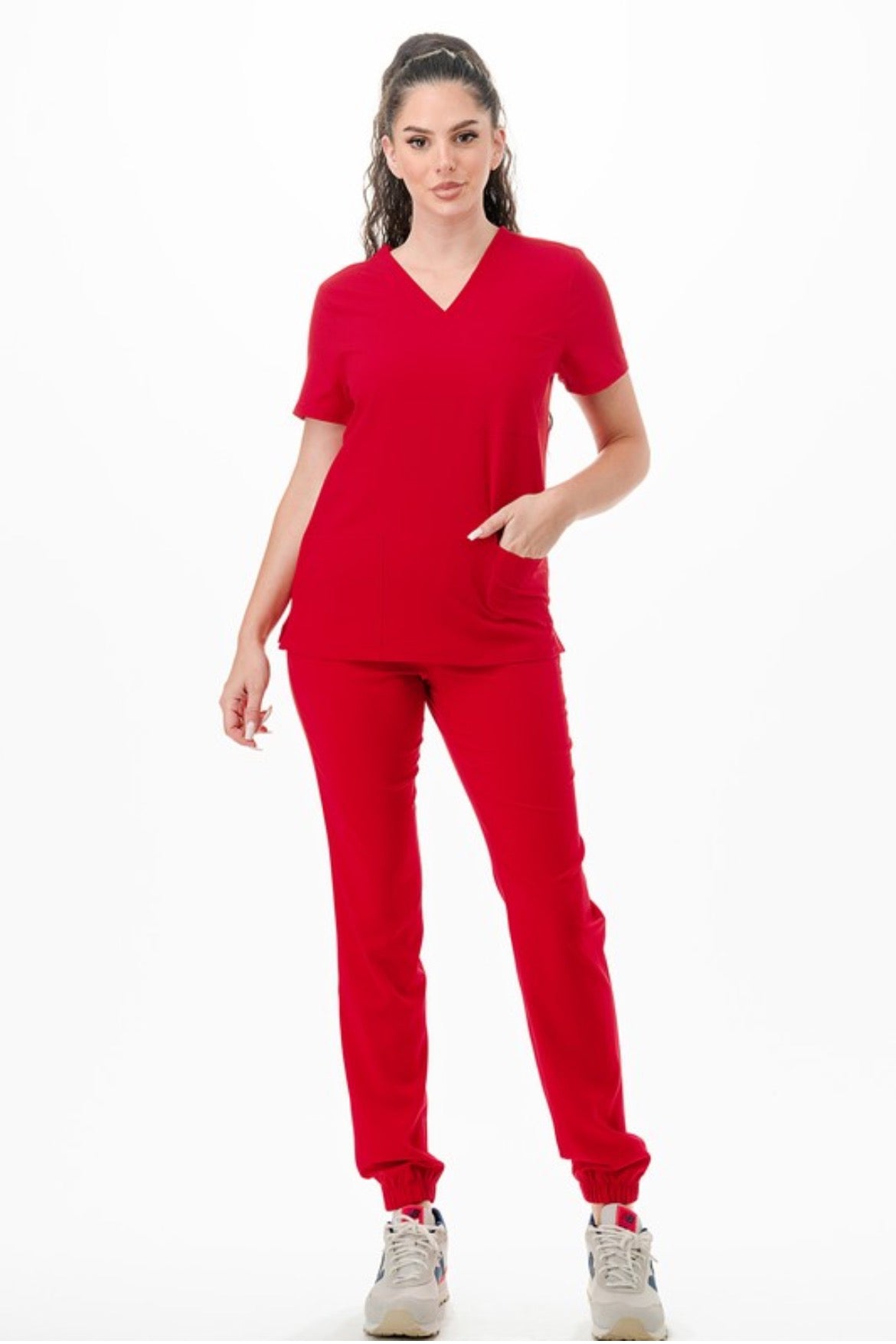 Red Scrubs Set