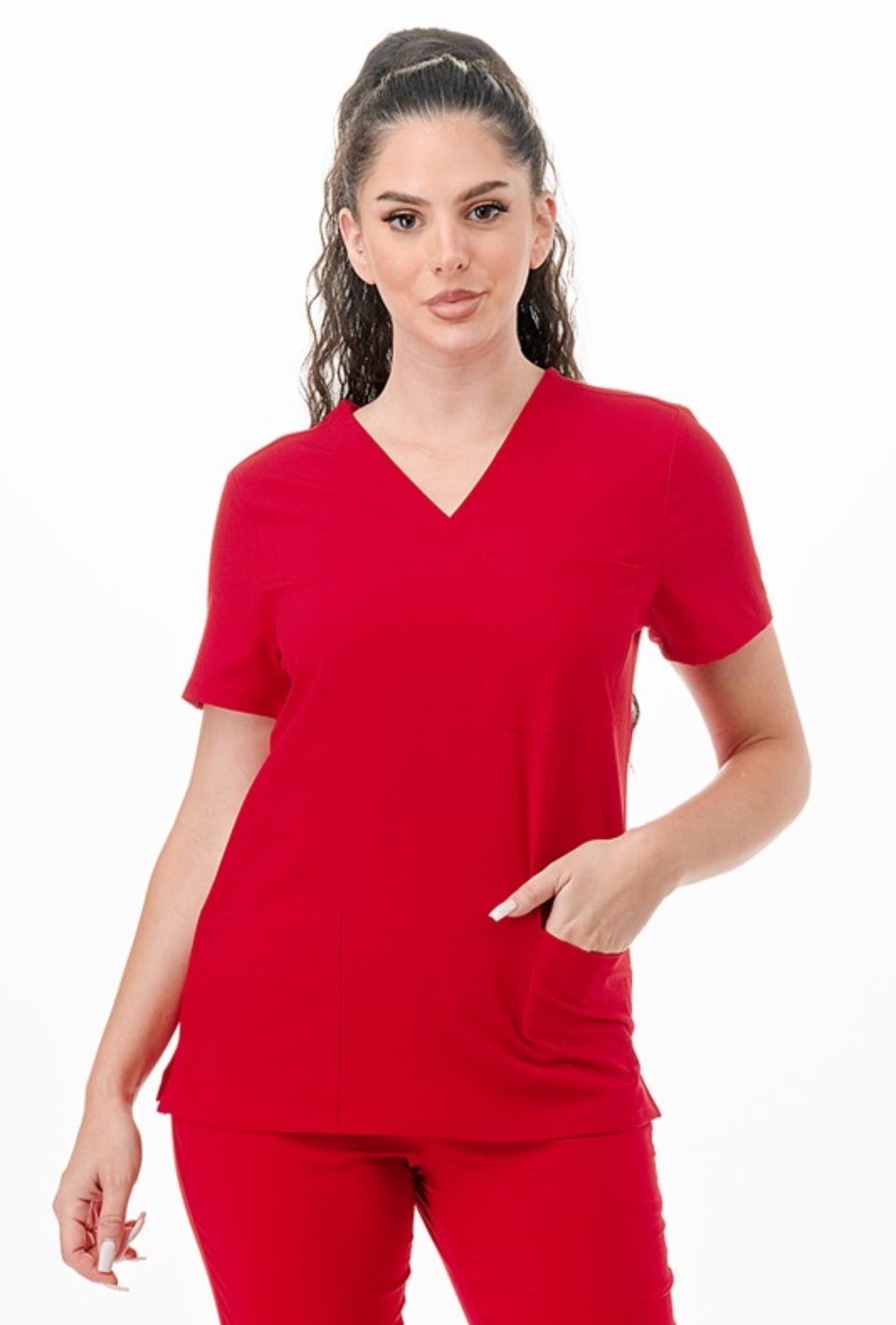 Red Scrubs Set